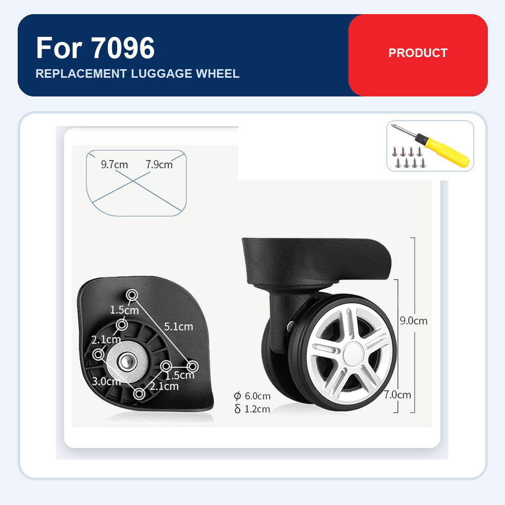 Silent Replacement Luggage Wheels - Vervangend bagagewiel voor universele koffers, model