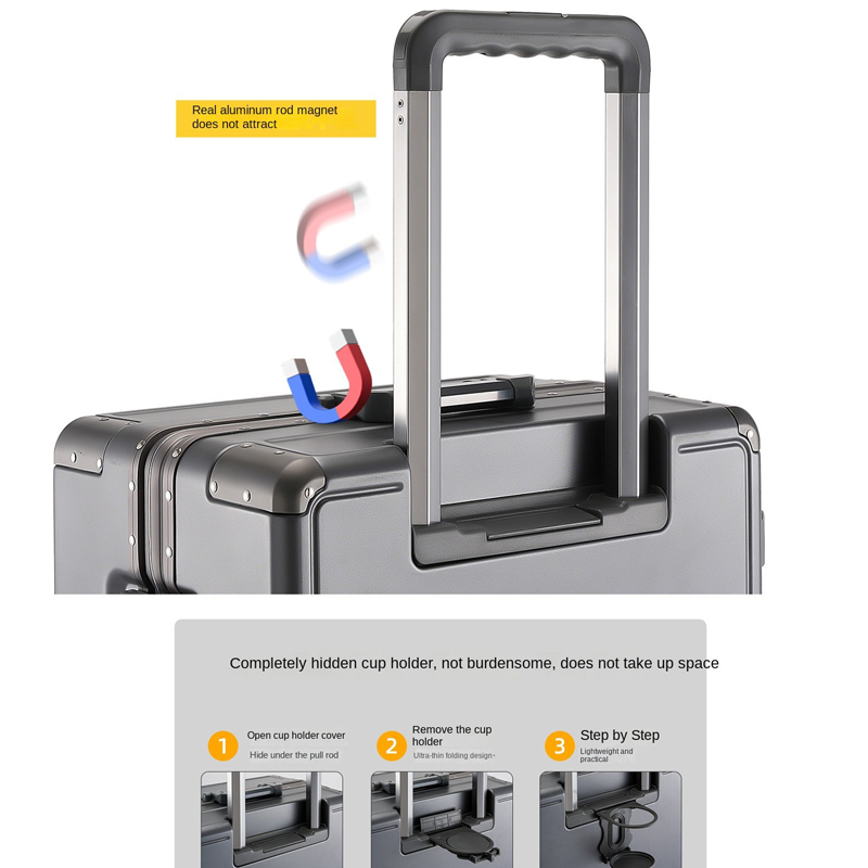 Versterkte reiskoffer van PC-m - Aluminum Frame Carry On Luggage recensie en prijs